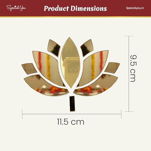 Image of Special You 4Pcs Acrylic Lotus Wall Stickers for Home Decoration Items for Living Room, Aesthetic Wall Decor Stickers for Bedroom, Lotus Stickers for Decoration, Acrylic Mirror Wall Decor Sticker