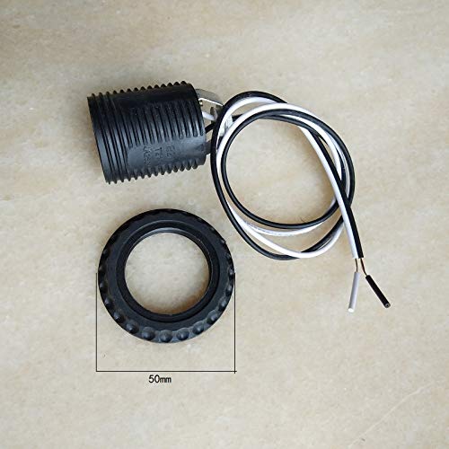 Kamas E27 full threaded Lamp holder base Adapter Base Socket Lamp Holder With Wire and M10 bracket lighting accessories - (Color: E27 with 40cm wire, Base Type: 10 pieces)