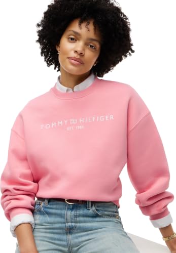 Tommy Hilfiger Damen Corp Logo Mdrn Swtsrt Ww0ww47831 Pullover Sweatshirt, Nelke Pink, S – Ansicht 3