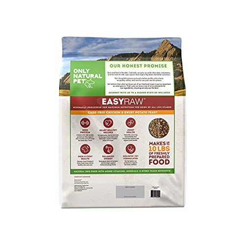 Only Natural Pet Easyraw Human Grade Dehydrated Raw Dog Food Formula That Contains Real Wholesome Nutrition, Low Glycemic, Non-Gmo - Chicken & Oats Flavor - 7 Lb Bag (Makes 40 Lbs) #TOP1