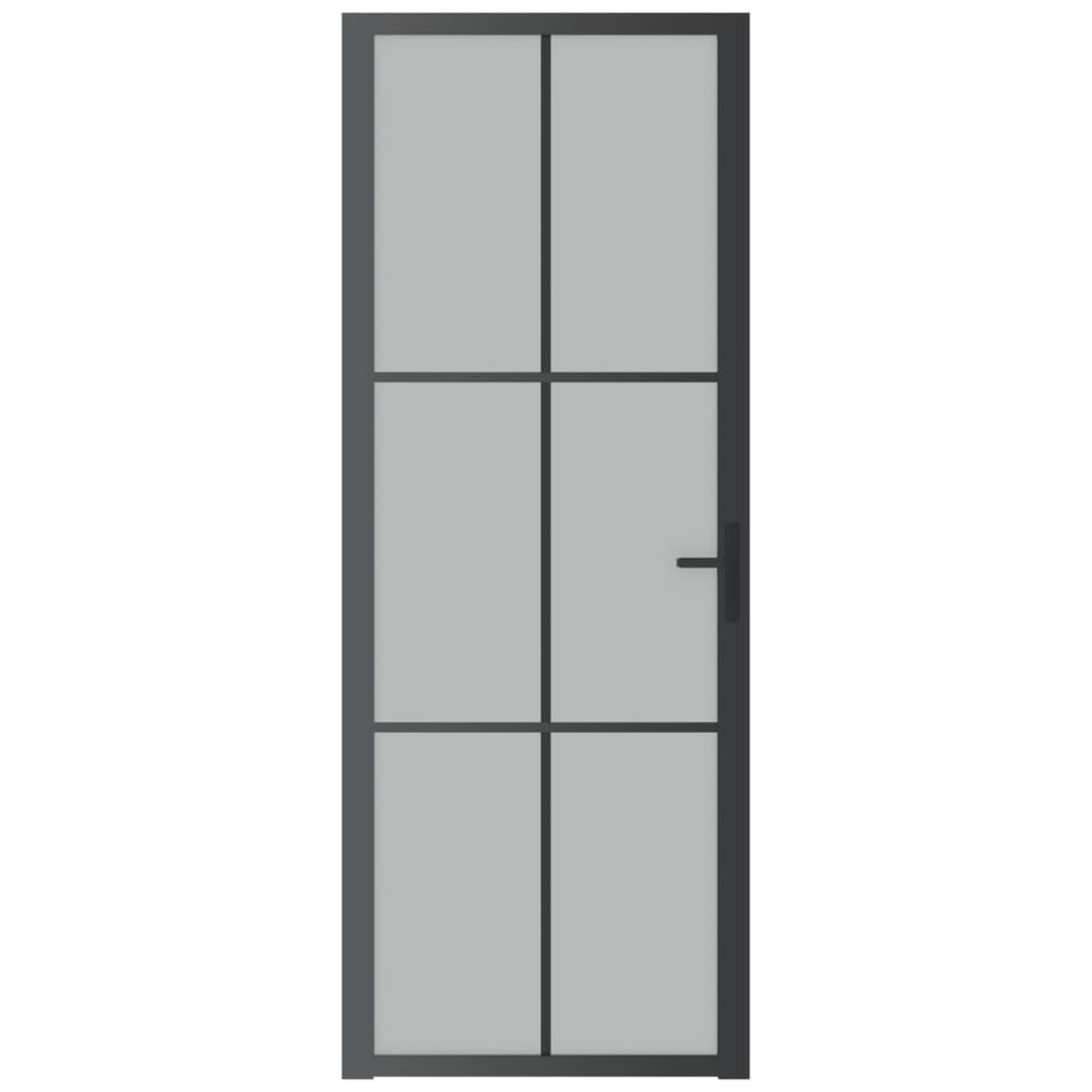 Porta Interna in Vetro Temperato Moderno, Sicuro, Durevole e Facile da Installare, Nero e Ghiaccio 76x201.5 cm