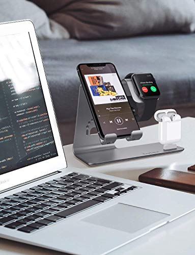 Bestand 3 In 1 Stand Holder For Iphone Mobile Phone Iwatch And Charging Stand For Airpods Only, Grey (Patented, Airpods Charging Case Not Contained) #TOP6