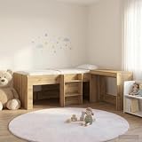 Gecheer Bettgestell mit Schreibtisch 2 STK. Artisan-Eiche, Holz, Bett, Schreibtisch, Schlafzimmer, Arbeitszimmer, Studenten, platzsparend