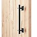 SMARTSTANDARD 12” Antique Rustic Handmade Barn Door Handle, Black Flush Square Base Handle Pull, for Gate, Garage, Sheds