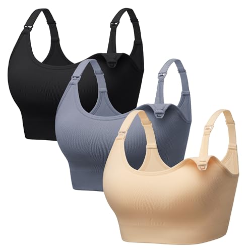 Image of Angelhood Non-Padded Minimizer Nursing Bras for Breastfeeding Support Maternity Sports T-Shirt Bras Wireless Sleep Bralettes