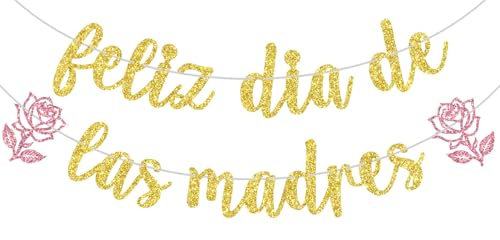 �S�[���h�O���b�^�[ Feliz Dia De La Madre�o�i�[�A�X�y�C����n�b�s�[��̓��o�i�[�AFeliz Dia Mama/Happy Birthday Mom�A��̓��a�����p�[�e�B�[�f�R���[�V����