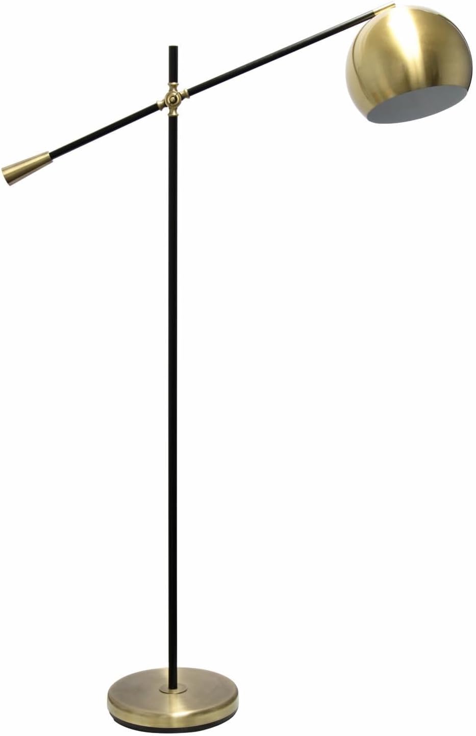 212 Main Lalia Home Black Matte Swivel Floor Lamp with Inner White Dome