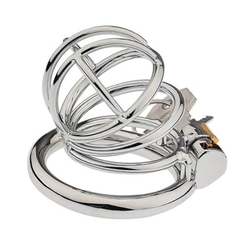 BDSMAGE Gabbia per pene in acciaio inossidabile, gabbia di castità maschile, gabbia di castità in metallo, cintura di castità, gabbia per pene, gabbia per pene (Φ45mm)