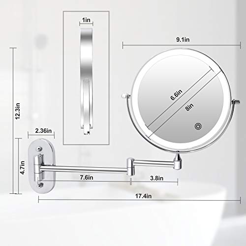 (62 OFF Deal) KOOLORBS 10X Magnifying Makeup Mirror with 3 Lightings, FULL Rotation, Powerful