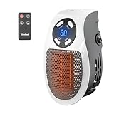 GiveBest Programmable Space Heater with LED Display, Wall Outlet Electric Heater with Adjustable Thermostat and Timer for Home Office Bathroom Indoor Use, Small Plug in 350 Watt Heater, ETL Listed