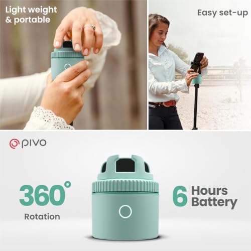 Image of Pivo Equestrian Starter Pack Auto Tracking Phone Holder, Face, Body & Horse Tracker, 360 Rotation, 6 Speed, Stand for Video Recording (Green)