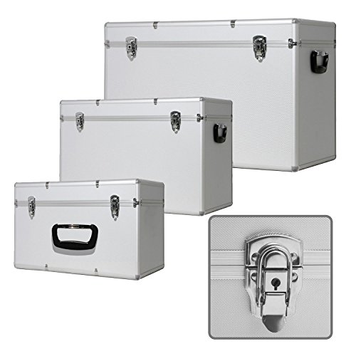 LARS360 3-in-1 Silber Alukoffer Aluminiumkiste Werkzeugkiste Alubox Werkzeugkoffer Transportbox Lagerbox 3 Größe (XXL) - 8
