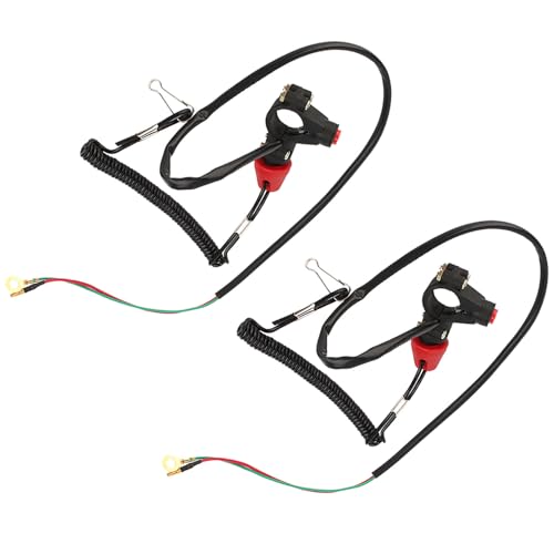Qqmora Interruptor de Apagado del Motor de Sujeción para Motocicleta, Diseño Impermeable para Manillar, ATV, Cortacésped, 2 uds.