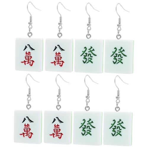 Boucles d'oreilles Mahjong légères pour éviter les douleurs aux oreilles avec style vintage