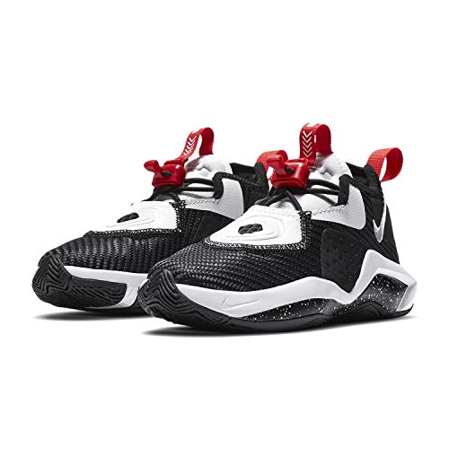 Nike Kid s (GS) Lebron Soldier XIV Basketball Shoes (7, Black White-University Red, Numeric_7)