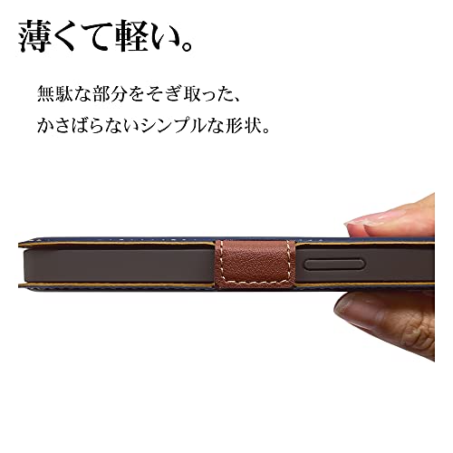 ラスタバナナ ケース カバー iPhone14 13 共用 手帳型 薄型 耐衝撃吸収 カード入れ おしゃれ スタンド機能 シンプル レディース メンズ +COLOR NV×BR アイフォン14 スマホケース 7015IP261BO