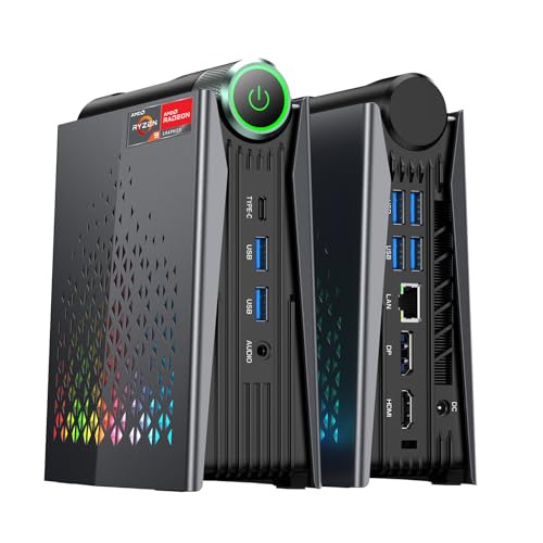 ACEMAGICIAN [Mini Gaming PC] Mini Computers Ryzen 9 6900HX[up to 4.9Ghz], 16GB DDR5 512GB NVMe SSD Mini PC with AMD Radeon Graphics 680M, RGB Lights/WiFi6/BT5.2/Dual Channel/3 Modes Mini Desktop