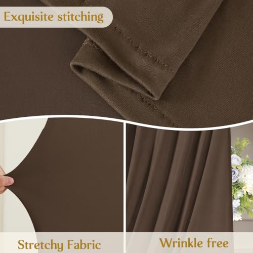 Brown Draped Arch Covers 7.2ft Wedding Arch Backdrop Cover Brown Arch Covers Stretchy Backdrop Balloon Arch Backdrop for Birthday Graduation Baby Shower Photography Bridal Shower Party Decorations by Tao-Ge - Used condition - Image 5