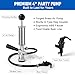 4” Keg Party Pump Keg Tap, D System Beer Keg Pump for US Sankey, Kegerator Tap Stainless Steel Probe Coupler Beer Tap with Beer Line Faucet Hose Clamps for Homebrew Picnic Parties (Silver Clamps)