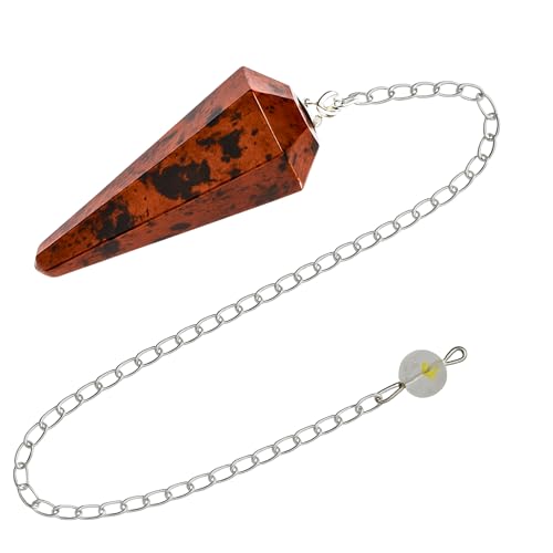 Image of Mahogany Obsidian Pendulum Dowsing Tool - Natural Crystal Pendulum for Spiritual Guidance - Premium Dowser Pendulum for Accurate Divination and Energy Healing - Perfect for Energy Healing and Chakra Balancing - Handcrafted with Precision and Elegance