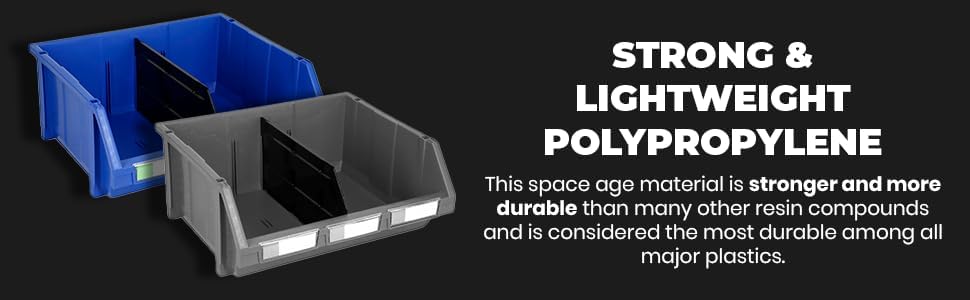 Miniatura 7 de Organizador de contenedores de almacenamiento termoplástico resistente, apilable, colgante, de conexión lateral, paquete de 2 unidades, extra grande