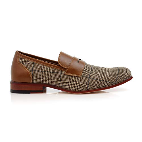 Image of Ferro Aldo Men's Classic Penny Loafers & Slip-On Dress Shoes | Woven, Floral, and Plaid Styles |