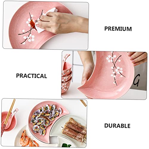 Set 2 platos de cerámica estilo japonés para sushi miniatura 5