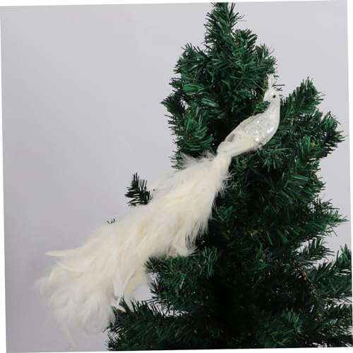Pavo artificial de Navidad con guirnalda flores de arbol, pegatinas y robin clips 3