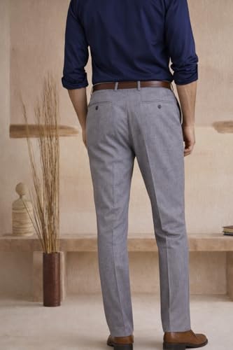 Image of Louis Philippe Men's Regular Fit Everyday Smart Wear Comfort Stretch Work Ready Solid Formal Trouser