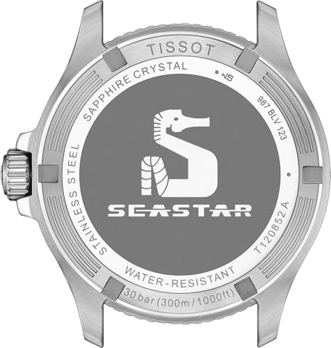 Image of Tissot T1208521705100 Men's Wristwatch, Sea Star 1000, Black Dial, Silver, Classic