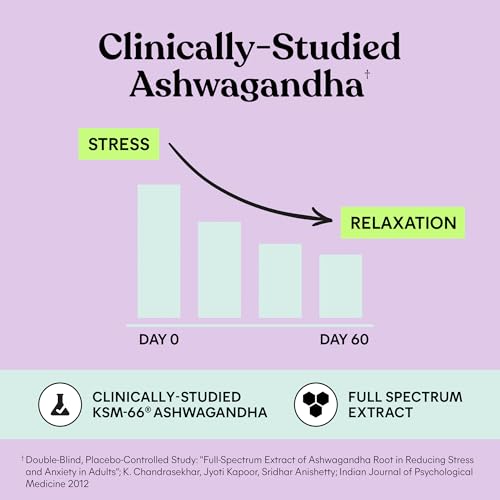 Lemme Chill Stress Relief Gummies with 300mg KSM-66 Ashwagandha, Lemon Balm, Passionflower & Goji to Support Relaxation, Healthy Cortisol & Sleep - Gluten-Free, Non-GMO, Mixed Berry (60 Count)