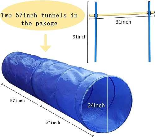 Yiotl Dog Agility Training Starter Kit Backyard Obstacle Course with Interactive Play, Agility Jumps, Weave Poles, Tunnels, Hurdle & Carrying Case - Thumbnail 7