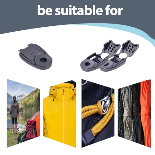 20 peças de tampas de extremidade de paracord com zíper terminais de cordão elástico corda elástica