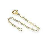 zugkette für retinierte zähne Stempel 925 jewellerybox Gold getauchtes Sterlingsilber Zugkette Verlängerungskettchen  10,1cm