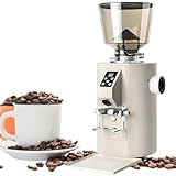 DDZJTPP 350W Elektrische Kaffeemühle Mit Flachem Mahlwerk Für Espresso - Einzel/Doppeltassenauswahl | Für Filter/Tropf/French-Press-Kaffee, Kaffeebohnenmühle Für Den Heimgebrauch White