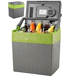 30 Liter 2in1 Kühlbox | Elektrische Kühlbox | Kühltasche | Isoliertasche | Thermobox | Warmhaltebox | Auto | Camping | Thermal Kühlbox (Gora Grey/Gilmo Green)