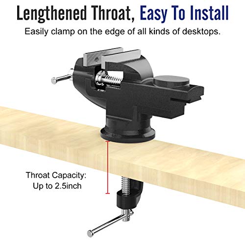 image for Housolution 3 Inch Universal Swivel Base Table Vise, 360°Rotating Ben