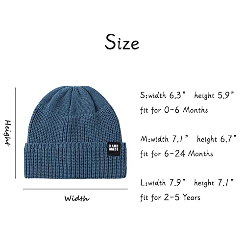 Simple Knitted Baby Beanie Hip-Hop Boys Winter Hat Toddler Kids Bonnet For Girls 0-5Y (3Pcs-B, 0-6 Months) #TOP5