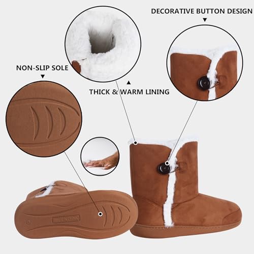Home Slipper Men's Slippers Boots,Soft Winter Warm Memory Foam Indoor House Slipper Shoes4
