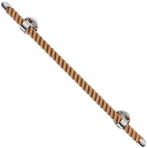 NAUTILUXE Nautical Rope Towel Bar/Curtain Rod (Natural/Chrome, 18")