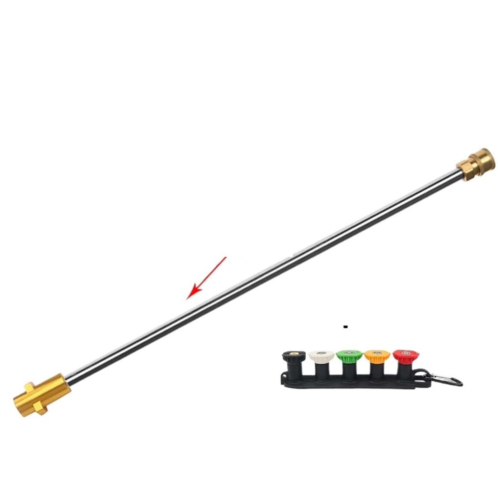 Varilla de Extensión para Hidrolimpiadora Varilla de extensión for hidrolavadora 50 cm, Acero Inoxidable, conexión rápida, Boquilla for eléctrica(A)