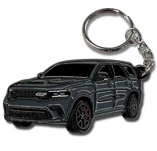 FOUR WHEEL BEAST Dodge Durango Metal Keychain – Officially Licensed Accessories Key Chain Cool Gifts Men RT SRT Gift (Gray)