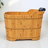 PA-DABAOO Bañera Pequeña De Madera Independiente, Hecha A Mano, Japonesa,...