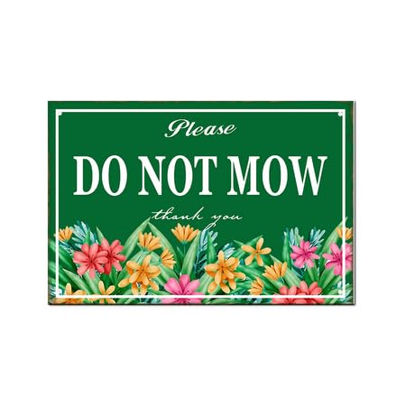 Horienteeon Letrero de aluminio con texto en inglés 'Do Not Mowing Caution Neighborhood' (No Mowing Caution Neighborhood) de aluminio al aire libre, césped, carreteras, calle, negocios, porche, granja
