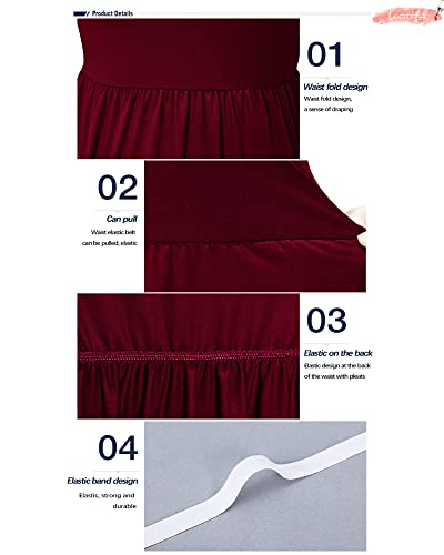 Auselily Women's Long Sleeve Casual Loose Pocket Maxi Party Long Dresses With Pockets (L, Wine Red) #TOP2