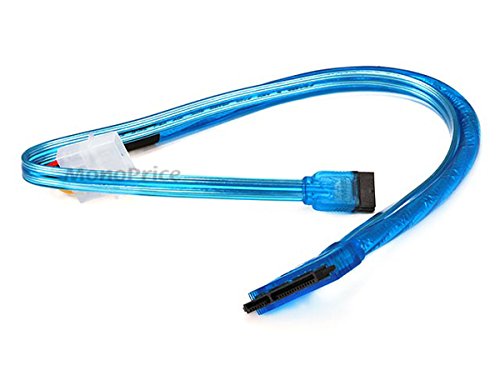 Cable Combo SATA de datos y energía 18 pulgadas azul