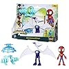 Spidey and his Amazing Friends Marvel Dino-Webs Ghostasaurus & Spidey 4-inch-Scale Spider-Man Action Figure Set, Toys for Kids Ages 3 and Up