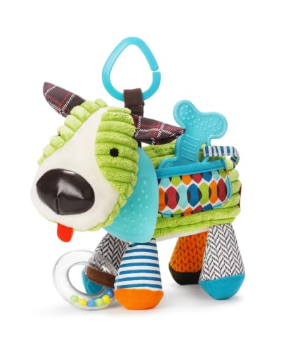 Skip Hop Bandana Buddies Baby Activity and Teething Toy with Multi-Sensory Rattle and Textures, Puppy