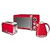 Price comparison product image Retro Kitchen Pack by Swan - Digital Microwave 800w 20L, Jug Kettle 1.5L and Toaster - 3 Appliances for A Modern Kitchen Design (Red)
