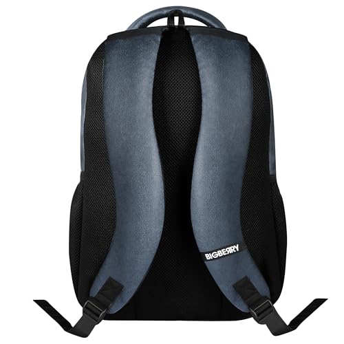 Image of BIGBERRY Newage Classic | Faux Leather Laptop Backpack for Men & Women | 28L Water Resistant Leatherite Bag with Multiple Compartments & Organizer | Travel, Office, College & Casual Backpack, Black
